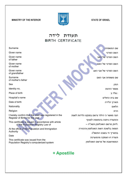 Beglaubigte Übersetzung von israelischen Dokumenten
